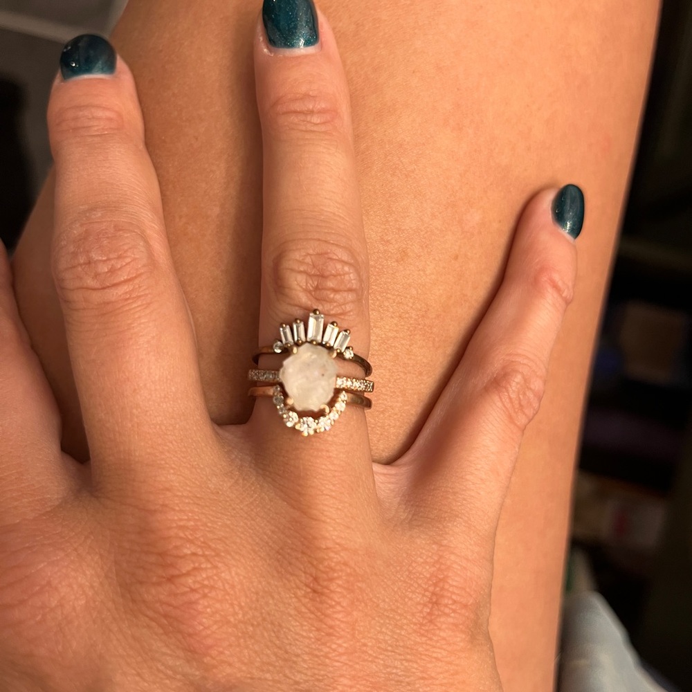 Moonstone ring set - Picture 3 of 4